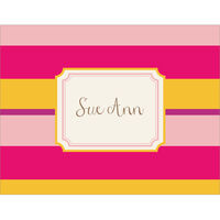Pink Stripe Foldover Note Cards