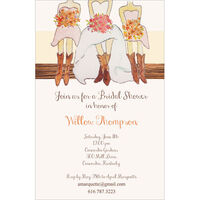 Boots and Bridesmaids Shower Invitations