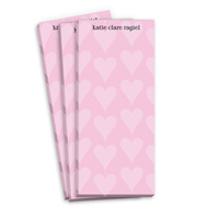 Pink Hearts Skinnie Notepads