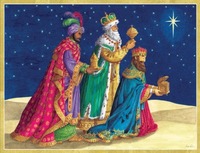 Three Kings Presenting Gifts Holiday Cards