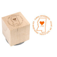Love from Mississippi Wood Block Rubber Stamp