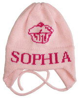 Personalized Cupcake Knit Hat with Earflaps