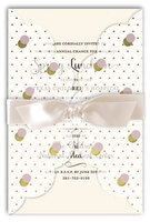 Lavender & Gold Dot Gatefold Wrap Invitations