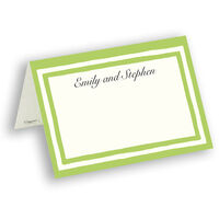 Green Striped Border Personalized Placecards