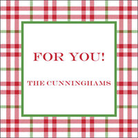 Red and Green Check Gift Stickers