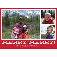Red Merry Merry Flat Photo Cards