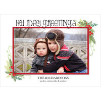 Holly Berries Folded Holiday Photo Cards