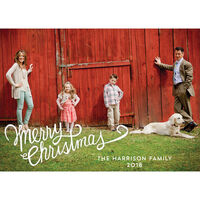 Christmas Script Folded Holiday Photo Cards