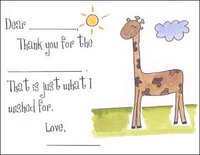 Giraffe Fill-In Thank You