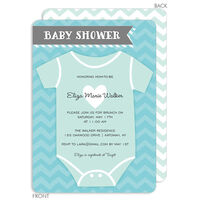 Blue Onesie Baby Shower Invitations