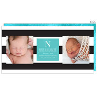 Tiffany Modern Stripe Photo Birth Announcements