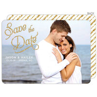 Elegant Golden Save the Date Photo Cards