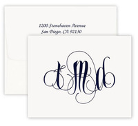 Firenze Monogram Note Cards with Double Thick Stock