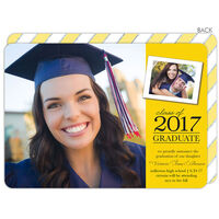 Yellow Classic Snapshot Graduation Photo Announcements
