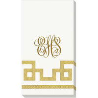 Gold and White Greek Key Caspari Guest Towels