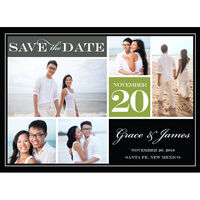 Green Block Save the Date Photo Magnets