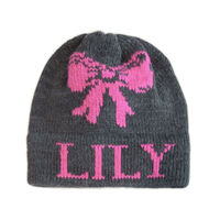 Personalized Bow Knit Hat
