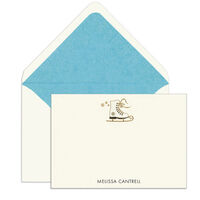 Elegant Note Cards with Engraved Ice Skate