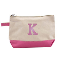 Personalized Light Pink Trimmed Cosmetic Bag