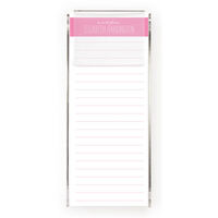 Pink Morgan Stripe Tall Notes with Acrylic Holder