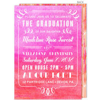 Watercolor Frame Graduation Invitations