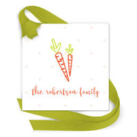 Carrot Brunch Gift Tags with Attached Ribbon