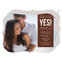 Brown This Is It Engagement Invitations