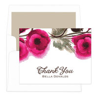 White Poppy Thank You Note Cards