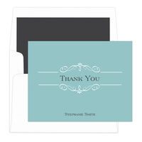 Lagoon Elegant Scroll Thank You Note Cards