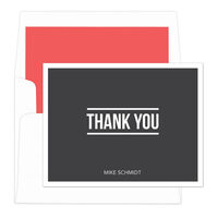Charcoal Bold Thank You Note Cards