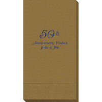 Elegant 50th Scroll  Guest Towels