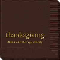Big Word Thanksgiving Napkins