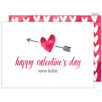 Watercolor Heart Valentine Exchange Cards