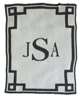 Monogram and Scroll Knit Blanket
