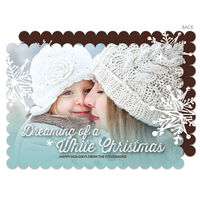 Chocolate White Christmas Photo Cards