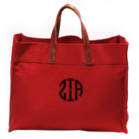 Personalized Red Shopper Tote