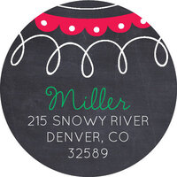 Jolly Ornament Round Address Labels