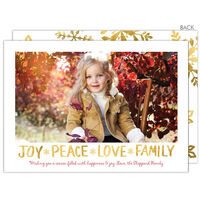 Peace Love Family Flat Holiday Photo Cards