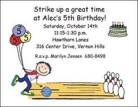 Birthday Bowling Party Invitations