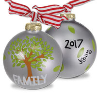Family Tree Glass Christmas Ornament
