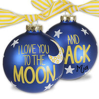 I Love You to the Moon and Back Glass Christmas Ornament