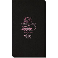 Romantic Oh Happy Day Linen Like Guest Towels