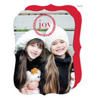 Red Wreath Filled with Joy Holiday Photo Cards