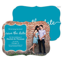 Teal Knot Photo Save the Date Cards