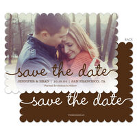 Brown Marker Photo Save the Date Cards