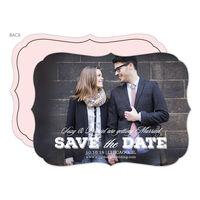 Blush Medallion Photo Save the Date Cards