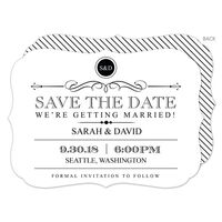 Black Retro Sign Save the Date Cards