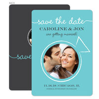 Teal Wedding Union Photo Save the Date Cards