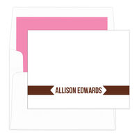 Chocolate Banner Foldover Note Cards