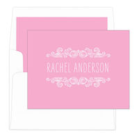 Carnation Woodcut Scroll Foldover Note Cards
